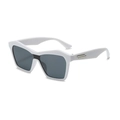 Hip hop style kids sunglasses with glossy white frame and dark grey lenses for ages 5-12 - White Frame Gray Lens
