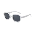 Foldable white frame sunglasses for kids with dark protective lenses for travel - White Frame Gray Lens