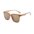 Retro square kids sunglasses with translucent brown frames and UV protection for 5-15 years - Tea Frame Tea Lens