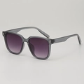 Lunettes de soleil carrées gris transparent avec verres dégradés violets UV400 - Taille unique / Monture Grise Verres Gris