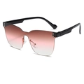 Randlose Kinder Sonnenbrille mit rosa Verlaufsgläsern und schwarzen strukturierten Bügeln - UV400 Schutz / Schwarzer Rahmen Verlaufs-Teeglas