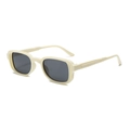 Kids cream white sunglasses with dark grey polarized lenses for boys and girls - Beige Frame Tea Lens