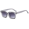 Vintage square grey translucent frames with gradient lenses and metal rivet details - Grey Frame Grey Lens