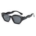 Lunettes de soleil de sport noires pour enfants avec monture ondulée et verres UV - Monture Noire Verres Gris