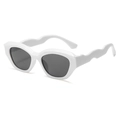 Lunettes de soleil mates blanches pour enfants avec branches ondulées et verres gris - Monture Blanche Verres Gris