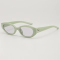 Vintage cat-eye zonnebril met groen montuur en UV400-lenzen in zijaanzicht getoond - UV-bescherming / Groen Frame Lichtgrijze Lenzen