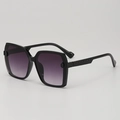Kids square black sunglasses with purple gradient lenses and textured temples - Black Frame