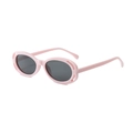Occhiali da sole ovali rosa alla moda per bambini 5-12 anni con protezione UV e design cavo - Montatura Rosa Lente Grigia