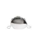 Detailed macro view of the silver mirror acrylic evening bag with metallic chain strap - Silver