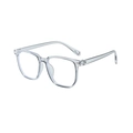 Quadratische Kinder-Sonnenbrille mit transparentem Rahmen und UV-Schutz für 3-12 Jahre - Transparentes Grau / Klare Linsen