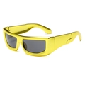 Occhiali da sole punk futuristici per bambini con montatura metallica giallo vibrante - Montatura Gialla Galvanizzata Lenti Grigie