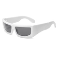 Lunettes de soleil rétro blanches pour enfants avec monture épaisse et verres gris - Monture Blanche Verres Gris