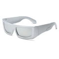 Lunettes de soleil punk argentées futuristes pour enfants avec verres miroirs et monture Y2K - Monture Argentée Verres Miroir Argent Blanc