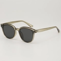 Gafas de sol de montura verde oliva semitransparente con lentes polarizadas gris oscuro - Montura Verde Oliva Lentes Grises
