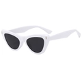 Stylish cat-eye sunglasses with glossy white frame and black lenses for women - White Frame Gray Lens