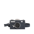 Retro camera-vormige crossbodytas in donkerblauw-grijs met vintage details - Blauw