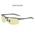 Gafas de sol polarizadas gunmetal con lentes fotocromáticas amarillas para conducir - Montura Gunmetal Amarillo a Gris Fotocromático