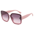 Rosafarbene quadratische Übergroße Sonnenbrille mit Verlaufsgläsern und W-Logo-Detail - Sandrosa Rahmen Rosa Grau
