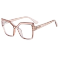 Occhiali anti-luce blu cat-eye con montatura rosa trasparente in policarbonato di alta qualità - Montatura Marrone Chiaro Lente Trasparente