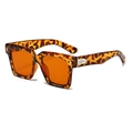 Retro square tortoiseshell sunglasses with orange lenses and silver arrow metal accents - Tortoiseshell Frame Orange Lens (C5)