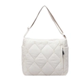 White quilted puffer crossbody bag with adjustable shoulder strap and minimalist design - Off White