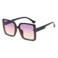 Lunettes de soleil carrées noires avec verres dégradés violet-orange et logo B doré - B03 Z-2 / Monture Noir Brillant / Verres Dégradés Violet Rose