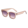 Chic square sunglasses with transparent tea frames and purple gradient lenses - Champagne Grey