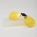 Yellow TAC polarized clip-on sunglasses for night vision with protective storage case - Yellow Polarized (Round Style)