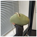 Detail of light green pebble-shaped clutch with gold crescent lock and snake chain - Light Green