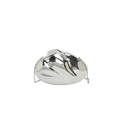 Close-up of a silver mirror finish sculptural evening bag with metal chain strap - Silver