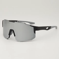 Outdoor sports cycling sunglasses with grey mirror lens and black frame for unisex - Sand Black Frame White Silver Mirror