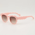 Pink wavy flower children sunglasses with retro gradient lenses for boys and girls - Pink Frame