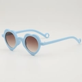 Occhiali da sole a cuore per bambini azzurri con lenti sfumate marroni e protezione UV - Blu
