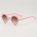 Lunettes de soleil cœur roses pour enfants avec verres dégradés et protection UV - Rose