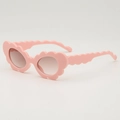 Süße rosa wolkenförmige Kinder-Sonnenbrille mit UV-Schutz und Wellenrand für Mädchen - Rosa Rahmen Tee Gläser