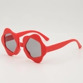 Lunettes de soleil pour enfants en forme de fleur rouge avec verres de protection - Monture Rouge Verres Gris