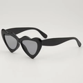 Lunettes de soleil coeur pour enfants avec monture noire et verres gris UV - Cadre Noir