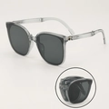 Faltbare graue Sonnenbrille mit UV-Schutz und kompaktem, tragbarem Faltdesign - Durchscheinender grauer Rahmen Graues Glas