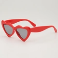 Jolies lunettes de soleil cœur rouge pour enfants avec verres de protection UV foncés - Cadre Rouge