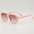 Pink oversized geometric children's sunglasses with stylish tea gradient lenses - Tea Gradient Lens / Pink