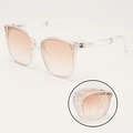 Faltbare Sonnenbrille mit transparentem Rahmen und orangefarbenen Verlaufsgläsern - Transparenter Rahmen Verlauf Rote Gläser