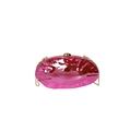 Detalle de bolso de fiesta rosa metalizado con textura ondulada y cadena dorada - Rosa Rojo