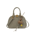 Sac à main rétro gris en forme de coquillage avec détails dorés et charms femme - Sans Pendentif / Gris