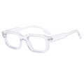 Minimalist square frame sunglasses with transparent finish for a stylish daily look - Transparent Frame Clear Lenses (Anti-Blue Light)