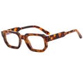 Chic tortoiseshell square sunglasses for women with a vintage geometric frame - Tortoise Frame Clear Lenses (Anti-Blue Light)