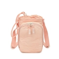 Bolso bandolera de nailon rosa con cierre de cordón y bolsillo frontal con cremallera - Rosa