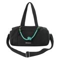 Grande borsa da viaggio in nylon nero con corda verde decorativa e tracolla regolabile - Nero (Con Ciondolo)