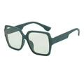 Occhiali da sole squadrati oversize verde scuro con montatura spessa in stile retrò - Montatura Verde Scuro Lenti Grigie (C6)