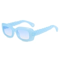 Chic light blue candy color sunglasses with textured frames and gradient lenses - C4 Jelly Blue