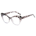 Monture de lunettes œil de chat élégante avec motif écaille et dégradé transparent - Léopard Color Block (C4)